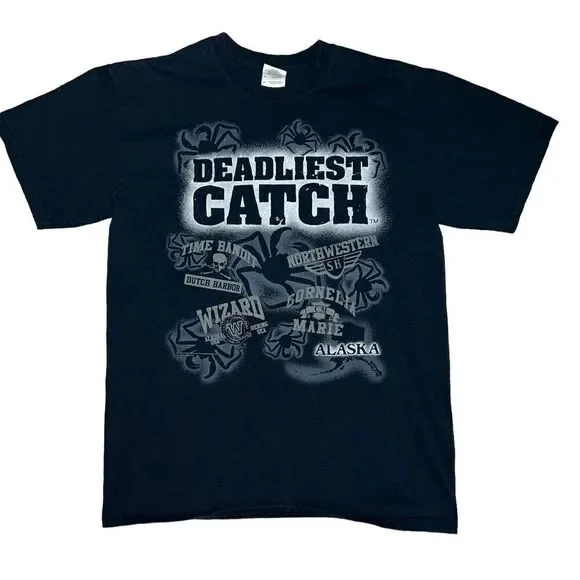 Deadliest Catch T-Shirt Men's Size M Black Bandit Cornelia Graphic T-Shirt 2011 - Picture 1 of 7